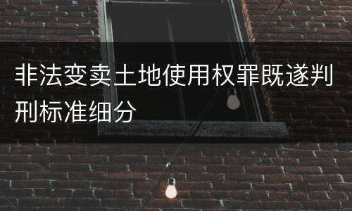 非法变卖土地使用权罪既遂判刑标准细分