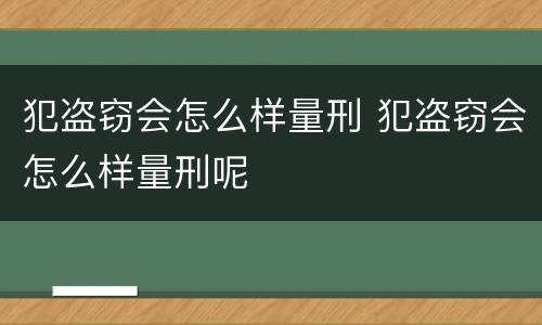 犯盗窃会怎么样量刑 犯盗窃会怎么样量刑呢