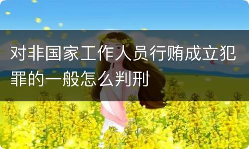 对非国家工作人员行贿成立犯罪的一般怎么判刑