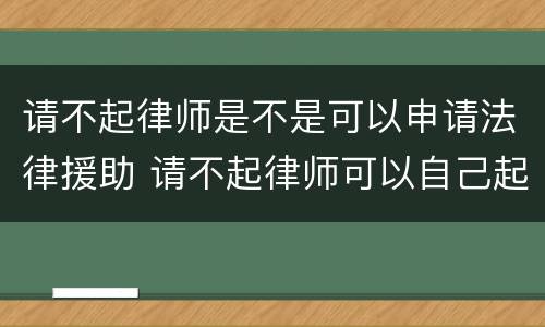 请不起律师是不是可以申请法律援助 请不起律师可以自己起诉打官司吗?