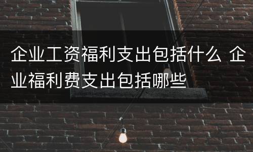 企业工资福利支出包括什么 企业福利费支出包括哪些