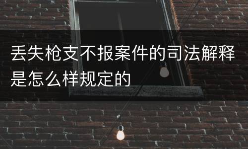 丢失枪支不报案件的司法解释是怎么样规定的