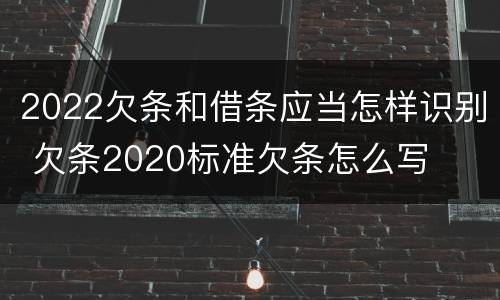 2022欠条和借条应当怎样识别 欠条2020标准欠条怎么写