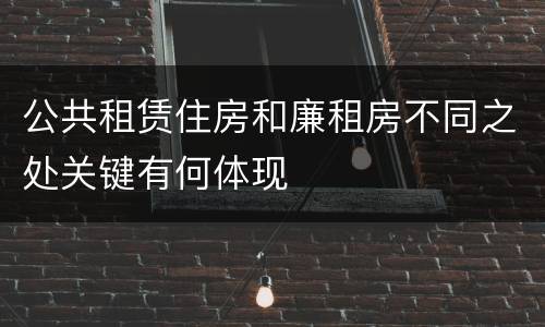 公共租赁住房和廉租房不同之处关键有何体现