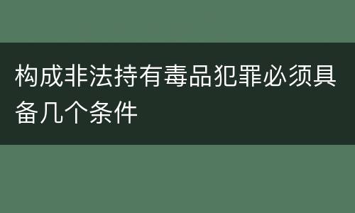 构成非法持有毒品犯罪必须具备几个条件