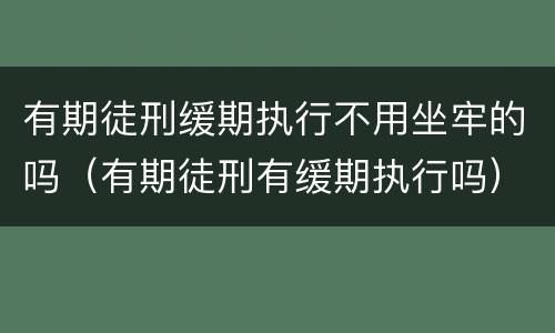 有期徒刑缓期执行不用坐牢的吗（有期徒刑有缓期执行吗）