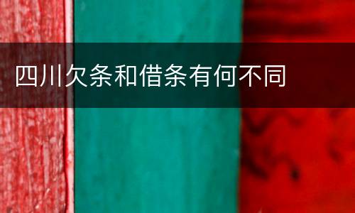 四川欠条和借条有何不同