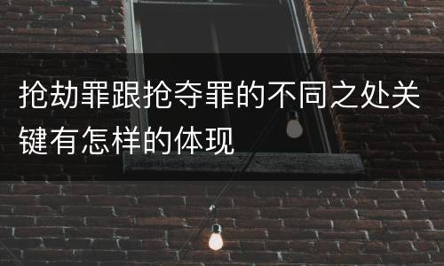 抢劫罪跟抢夺罪的不同之处关键有怎样的体现