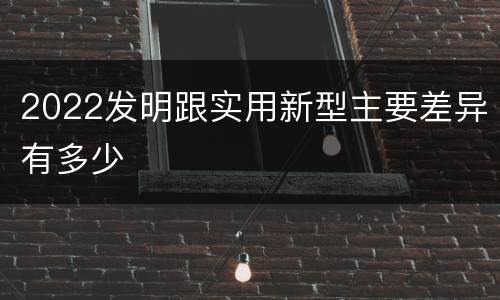 2022发明跟实用新型主要差异有多少