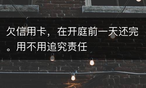 欠信用卡，在开庭前一天还完。用不用追究责任