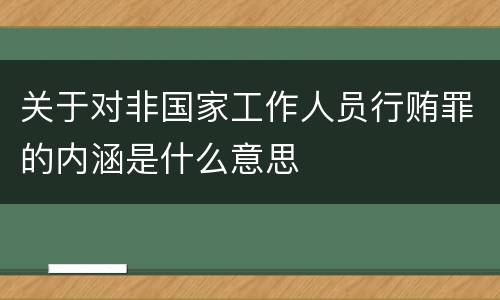 关于对非国家工作人员行贿罪的内涵是什么意思