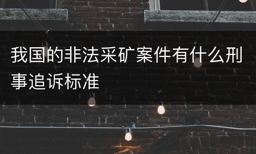 我国的非法采矿案件有什么刑事追诉标准