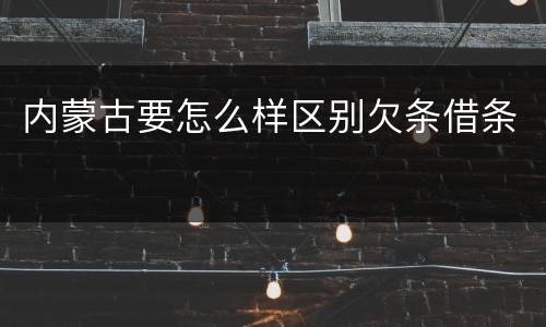 内蒙古要怎么样区别欠条借条