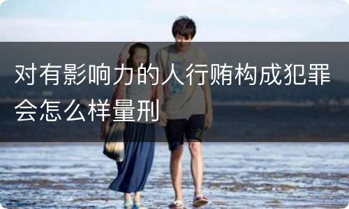 对有影响力的人行贿构成犯罪会怎么样量刑