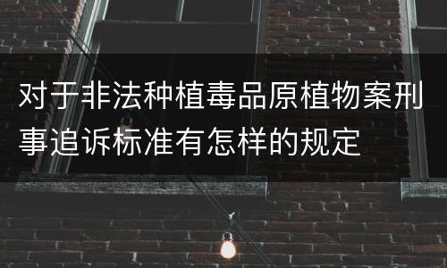 对于非法种植毒品原植物案刑事追诉标准有怎样的规定