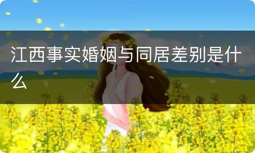 江西事实婚姻与同居差别是什么