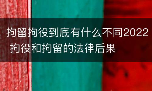 拘留拘役到底有什么不同2022 拘役和拘留的法律后果