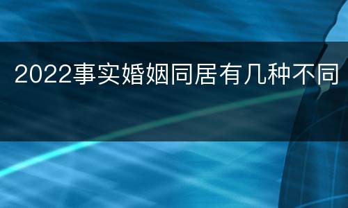 2022事实婚姻同居有几种不同