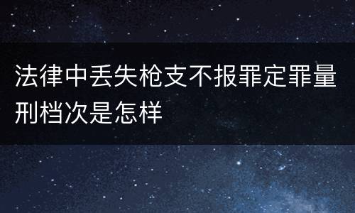 法律中丢失枪支不报罪定罪量刑档次是怎样