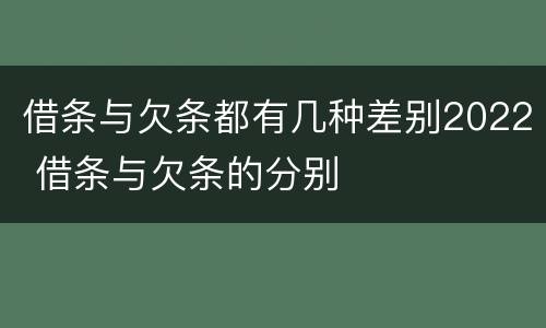 借条与欠条都有几种差别2022 借条与欠条的分别