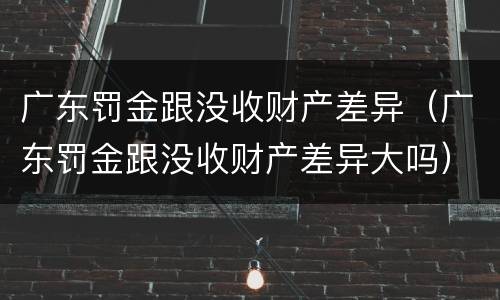 广东罚金跟没收财产差异（广东罚金跟没收财产差异大吗）