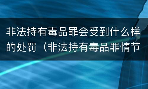 非法持有毒品罪会受到什么样的处罚（非法持有毒品罪情节严重）