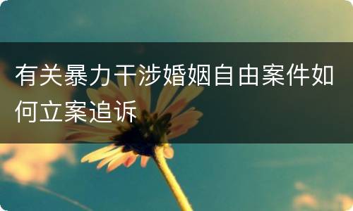 有关暴力干涉婚姻自由案件如何立案追诉