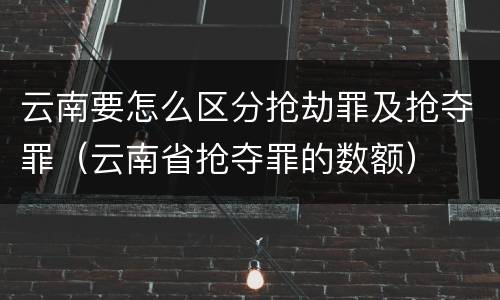 云南要怎么区分抢劫罪及抢夺罪（云南省抢夺罪的数额）