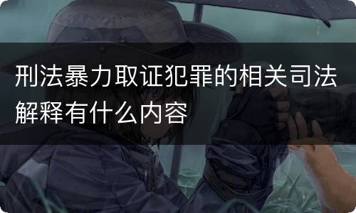 刑法暴力取证犯罪的相关司法解释有什么内容