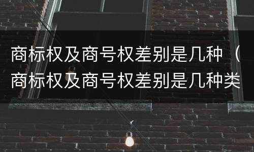 商标权及商号权差别是几种（商标权及商号权差别是几种类型）