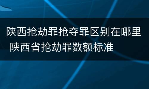 陕西抢劫罪抢夺罪区别在哪里 陕西省抢劫罪数额标准