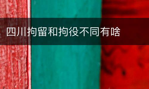 四川拘留和拘役不同有啥