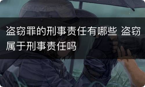 盗窃罪的刑事责任有哪些 盗窃属于刑事责任吗