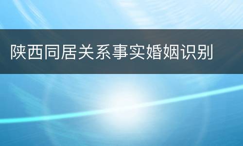 陕西同居关系事实婚姻识别