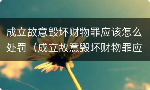 成立故意毁坏财物罪应该怎么处罚（成立故意毁坏财物罪应该怎么处罚他）