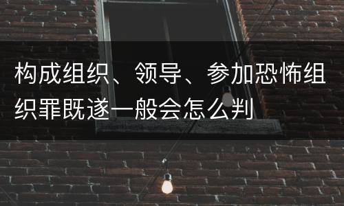 构成组织、领导、参加恐怖组织罪既遂一般会怎么判