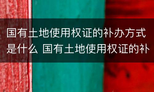国有土地使用权证的补办方式是什么 国有土地使用权证的补办方式是什么样的