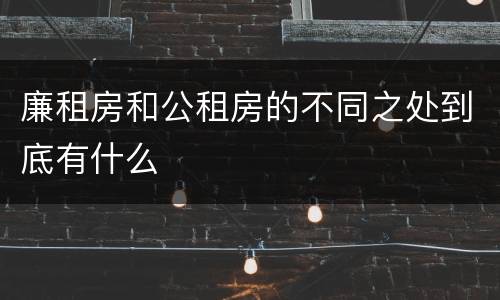 廉租房和公租房的不同之处到底有什么