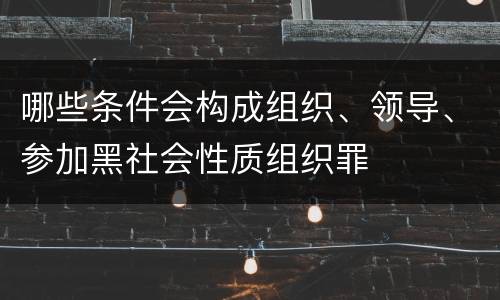 哪些条件会构成组织、领导、参加黑社会性质组织罪