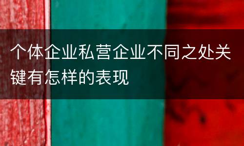 个体企业私营企业不同之处关键有怎样的表现