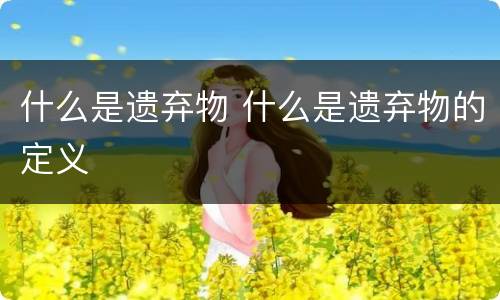 什么是遗弃物 什么是遗弃物的定义