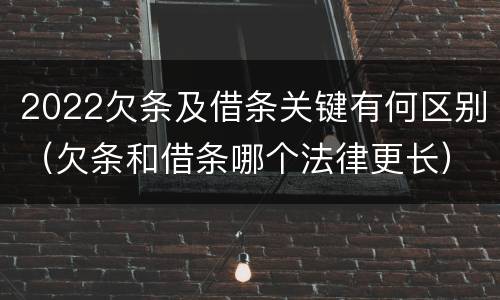 2022欠条及借条关键有何区别（欠条和借条哪个法律更长）