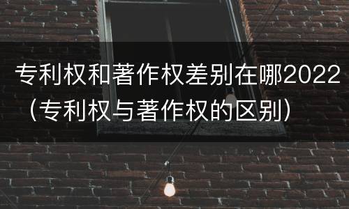专利权和著作权差别在哪2022（专利权与著作权的区别）