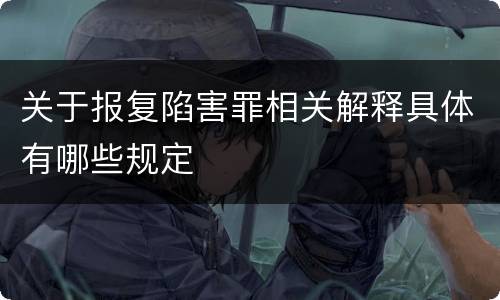 关于报复陷害罪相关解释具体有哪些规定