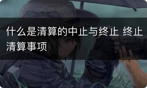 什么是清算的中止与终止 终止清算事项