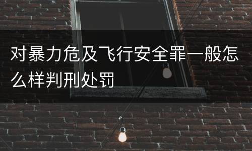 对暴力危及飞行安全罪一般怎么样判刑处罚