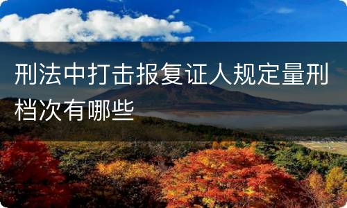 刑法中打击报复证人规定量刑档次有哪些