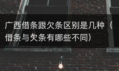 广西借条跟欠条区别是几种（借条与欠条有哪些不同）