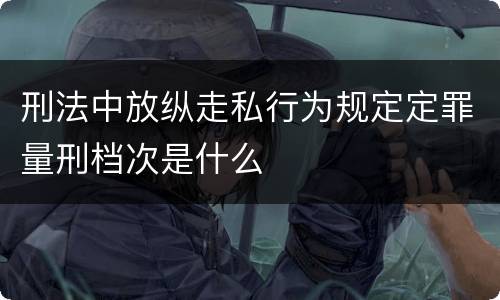 刑法中放纵走私行为规定定罪量刑档次是什么