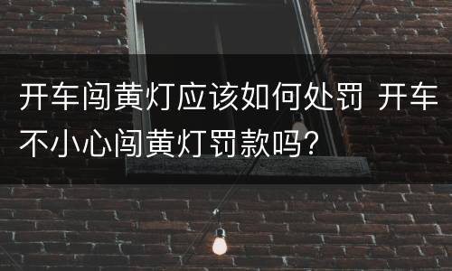 开车闯黄灯应该如何处罚 开车不小心闯黄灯罚款吗?